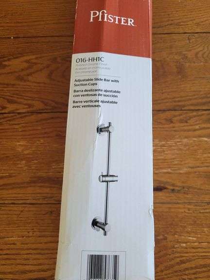 Pfister Drill Less Suction Shower Bar, Polished Chrome, 016HH1C