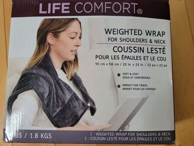 Life Comfort Weighted Wrap for Shoulders & Neck (Beige) Wighted Blanket 4 lbs Tension Relief Shoulde