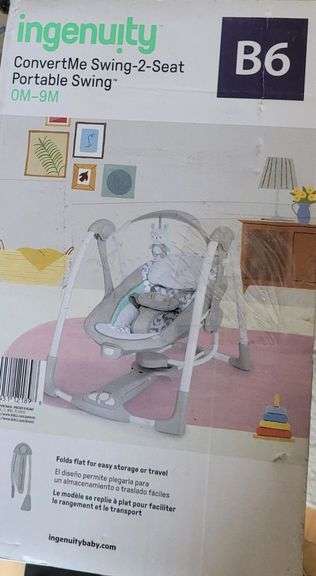 $150 Baby swing, Ingenuity Convertme Swing 2-seat portable swing, 0-9m