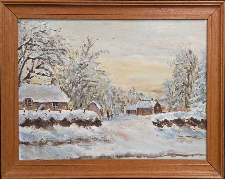F. Anbreyski Signed Original Oil on Board  (With Frame 17" X 12.5") *Without Frame 14.75" X 10.5")