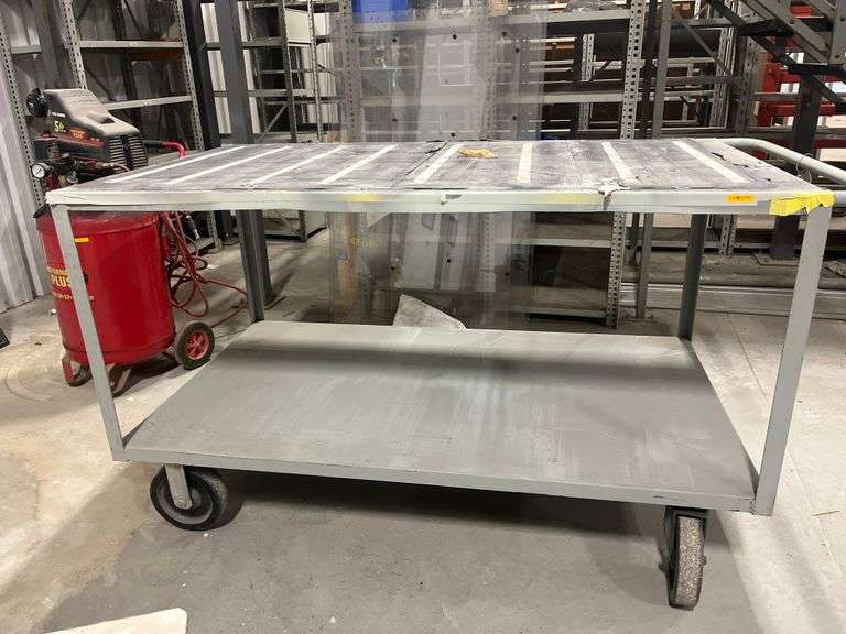 Metal Table on Wheels