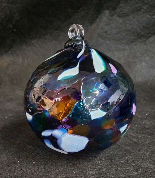 Sagged Bubble Glass Kiln Fired Hanging Ornament
