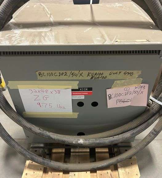 32" X 48" X 38"  975lbs   Rex Transformer
