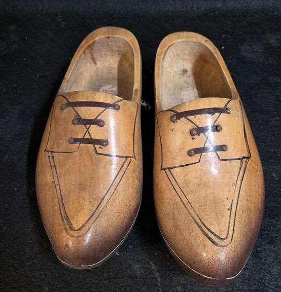 Vintage Dutch Carved Wood Clogs