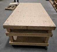 7' X 4'  Wood Work Table on Wheels