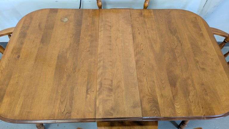 Wooden Dining Set with Four Chairs and Leaf