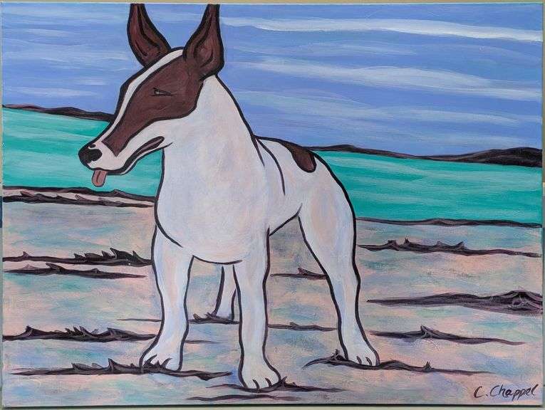 Signed Original "Here's Looking at You" by C. Chappel, Acrylic on Canvas, 36x48"