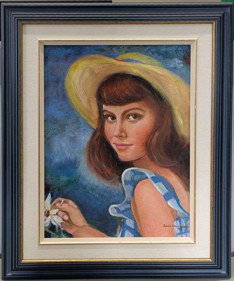 Framed Portrait Painting, by Joan Murphy, Oil on Canvas,18x22"