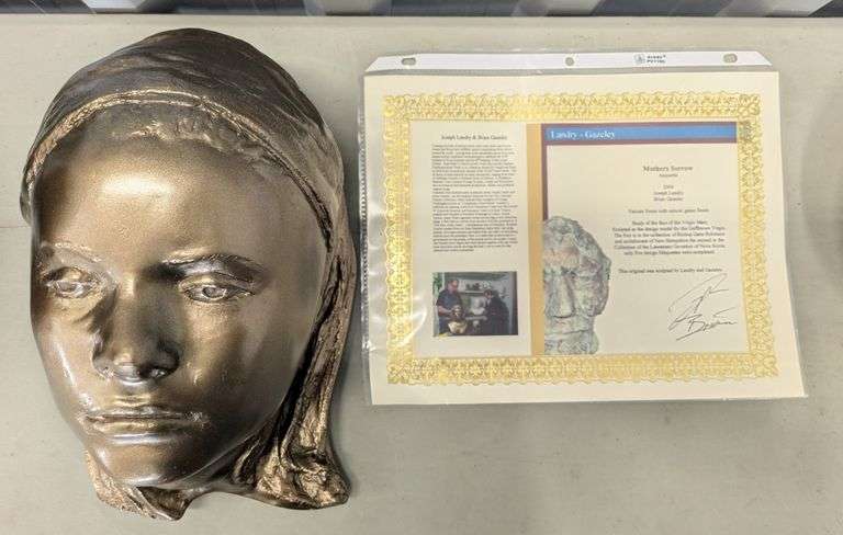 Mothers Sorrow Maquette Sculpture, by Landry & Gazely, Vatican Stone with Natural Gesso Finish, 11"H