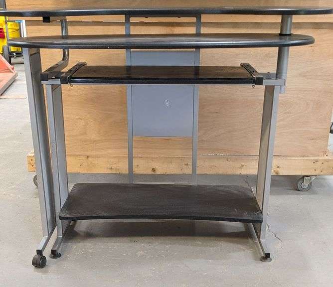 Compact Computer Desk with Black Finish, 47"L x 19"W x 35.5"H,