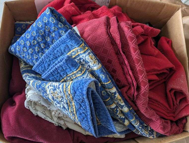Lot of Assorted Quilts and Fabrics