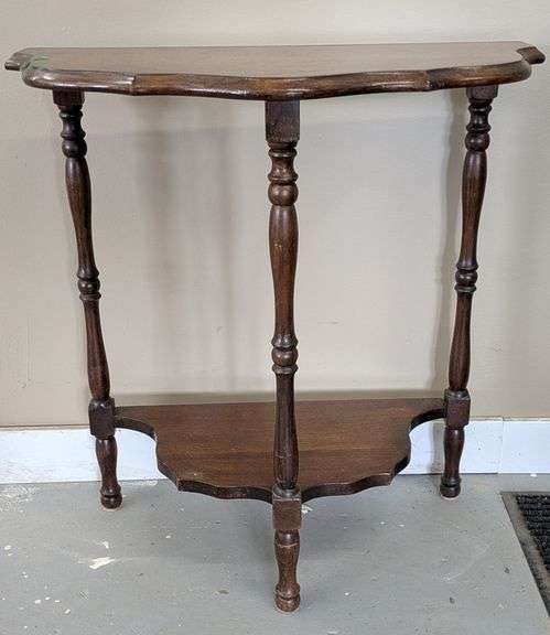 Wooden Half-Moon Console Table, 23.5"L x 11.5"W x 23" H