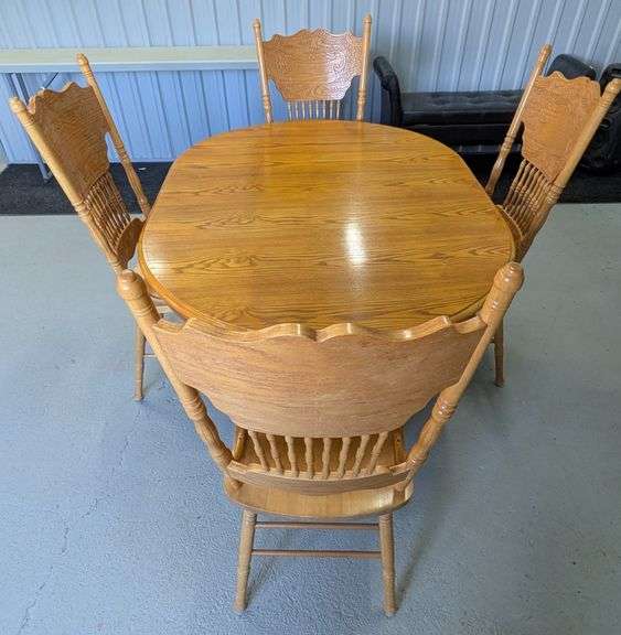 Wooden Dining Table Set with Four Chairs