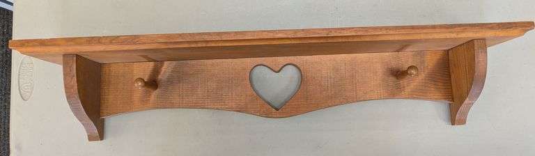 Wooden Wall-Mounted Shelf with Heart Cutout