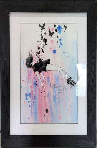 Framed and Signed "Out Of Gravity" by Lora Zombie, Signed Limited Edition Print, 19"x 23"