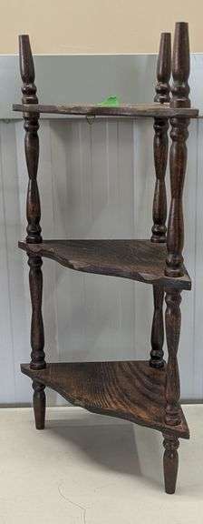 Three-Tier Wooden Corner Shelf 7"x7"x19"