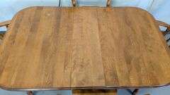 Wooden Dining Set with Four Chairs and Leaf