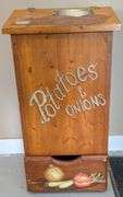 Wooden Potato and Onion Storage Bin,14.5"L x 11.75" W x 27"H