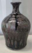 Ceramic  Vase with Glossy Dark Glaze Finish, by Ben, 6"