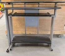 Compact Computer Desk with Black Finish, 47"L x 19"W x 35.5"H,