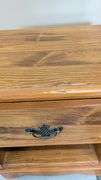 Wooden End Table with Metal Accents, 18"L X 14"W x 21.5"H, 5" Drawer Depth