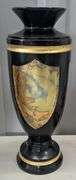 Hand Carved Wood Sculpture Vase by Leo MacNeil, with Applied Gold Leaf, 11"H