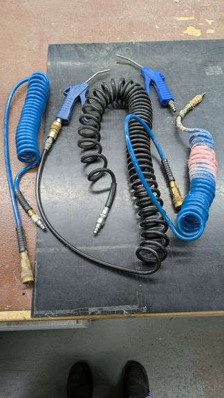 Coiled Air Hose with Blow Gun Set