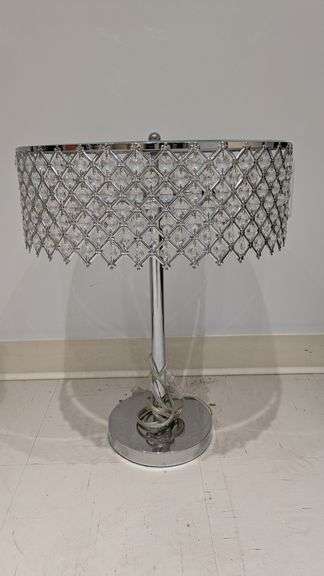 Chrome Finish Table Lamp with Clear Faceted Shade