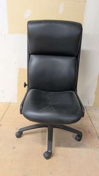 Black Office Chair with High Back and Cushioned Seat, 24" x 20" x 44"