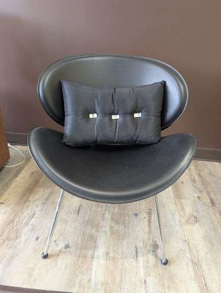 Modern Black Accent Chair with Cushion