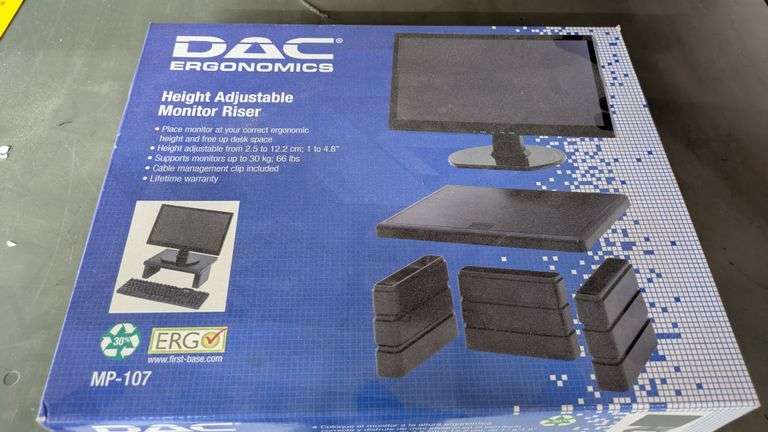 DAC Ergonomics Height Adjustable Monitor Riser