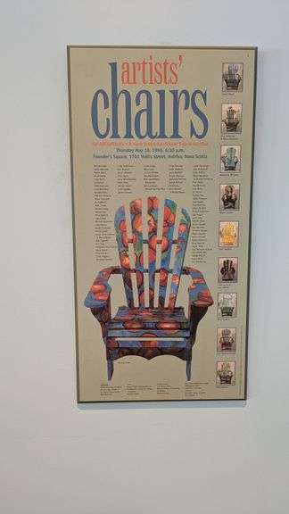Artists' Chairs Wood Board Poster, 23" x 12"