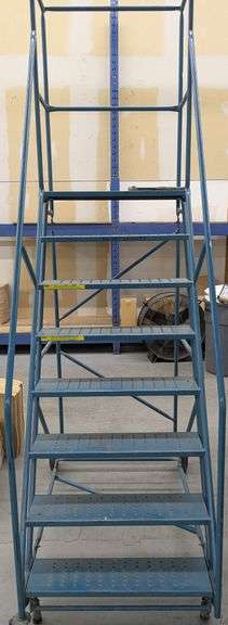 Mobile Industrial Rolling Ladder, 32"L x 54"W x 107"H