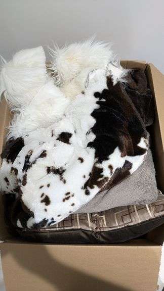Box Lot of Various Blankets and Throws