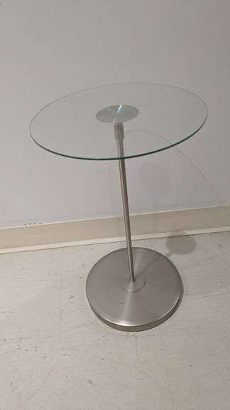 Modern Glass and Metal Side Table