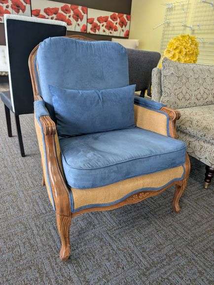 Vintage Blue Upholstered Armchair
