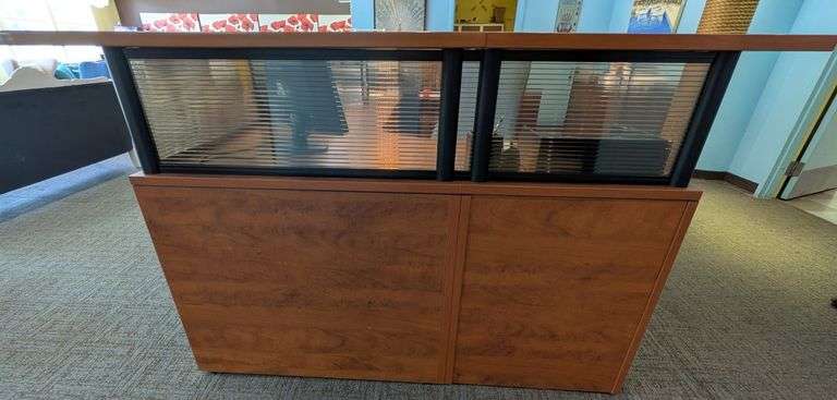 DSI Office Cubicle Desk with Privacy Panels, 156"L x 66"W x 42"H