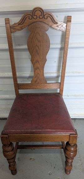 Vintage Wooden Dining Chair with Intricate Carvings