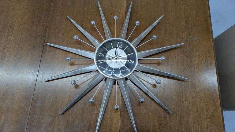 Mid-Century Modern Starburst Wall Clock