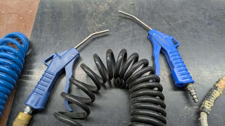 Coiled Air Hose with Blow Gun Set