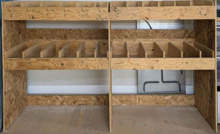 Wooden Storage Organizer Shelf for Hardware, 94" x 22.5" x 50"