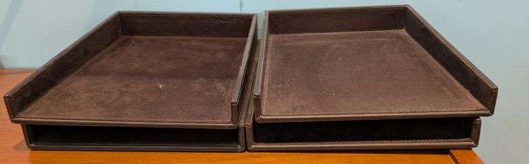 Dark Brown Stackable Document Trays