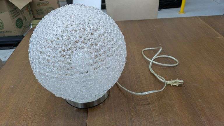Decorative Table Lamp with Spherical Woven Shade
