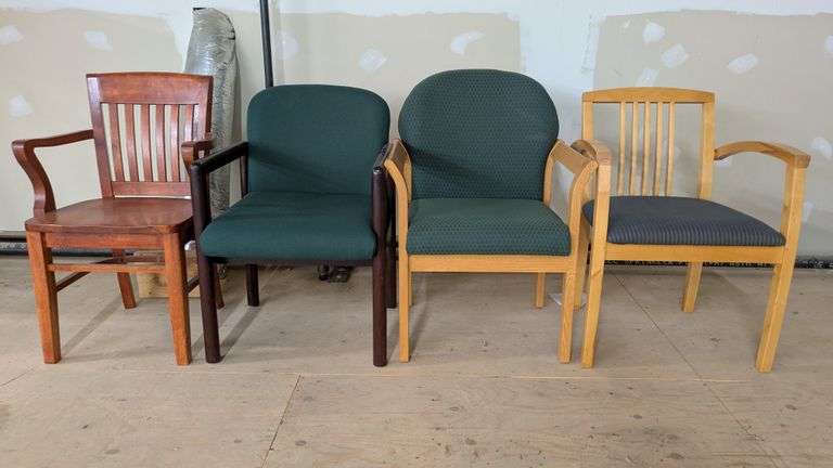 Lot of 4 Wood and Upholstery Chairs