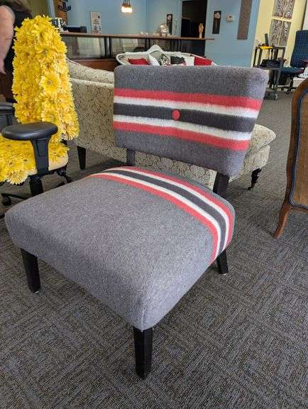 Striped Upholstered Accent Chair