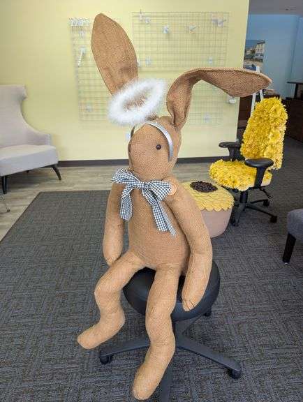 Burlap Bunny Plush with Halo