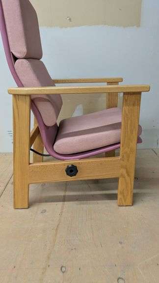 Pink Upholstered Wooden Armchair 24" x 25" x 42"
