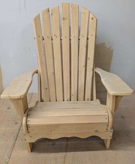 Wood Adirondack Chair for Outdoor Use, 30" L x 27" W x 37" H