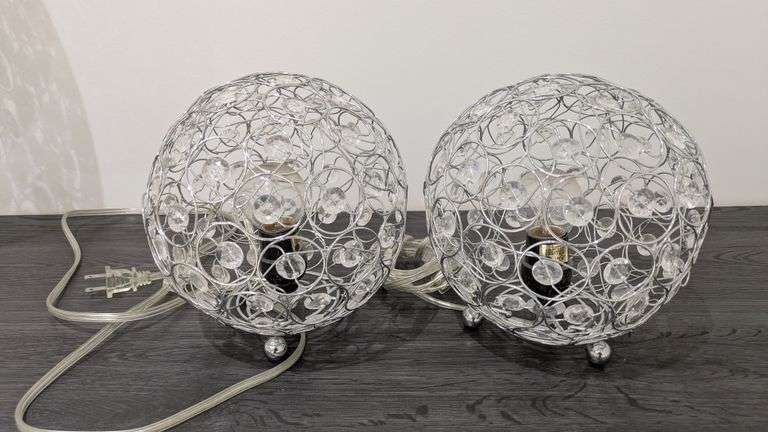 Decorative Table Lamps with Silver Metal Wire and Crystals