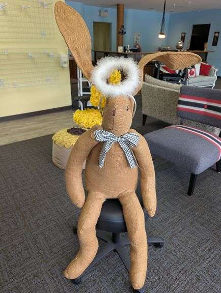 Burlap Bunny Plush with Halo